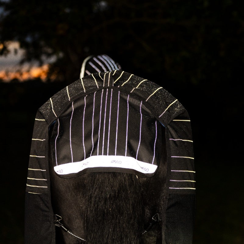 Horseware - Couverture d'extérieur Amigo FieldSafe Reflectech Plus Turnout noir 250g