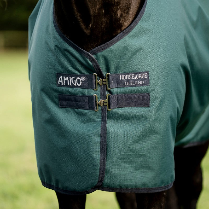 Horseware - Couverture d'extérieur Amigo Ripstop Fleece Lined Turnout dynasty green/ marine/ argent 50g