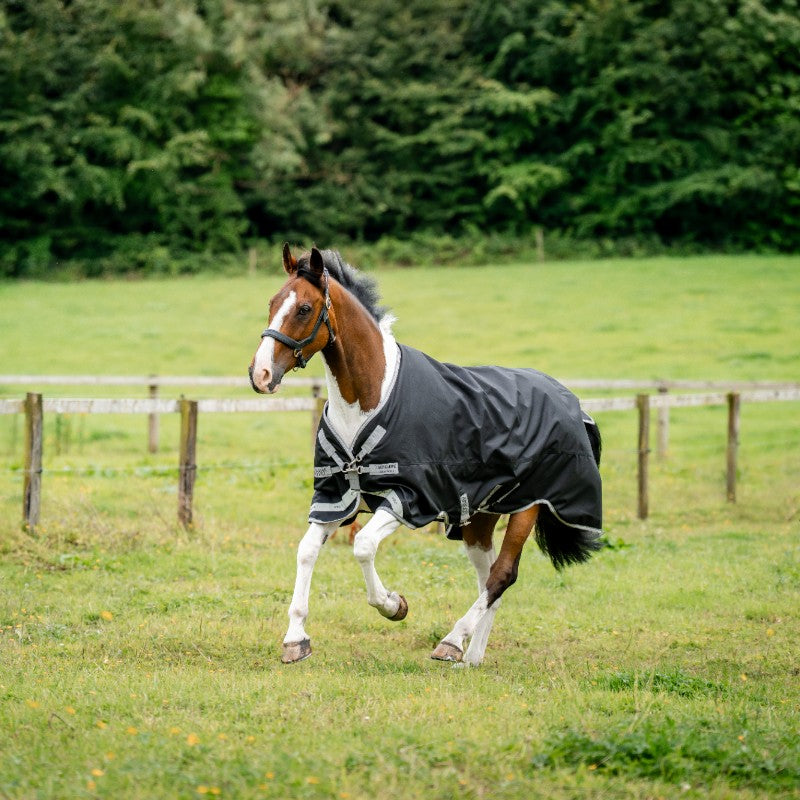 Horseware - Couverture d'extérieur Amigo Turnout noir/ titanium grey/ argent 100g