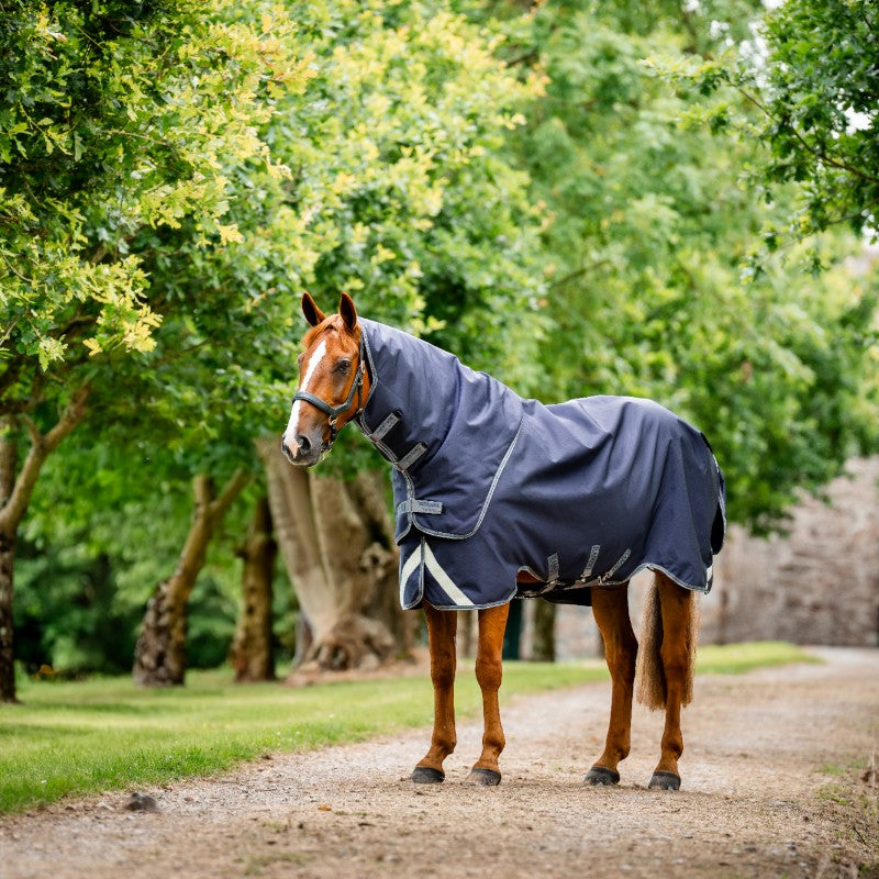 Horseware - Couverture d'extérieur Rambo Duo Force 2.0 marine/ thunderstorm grey/ argent 100g