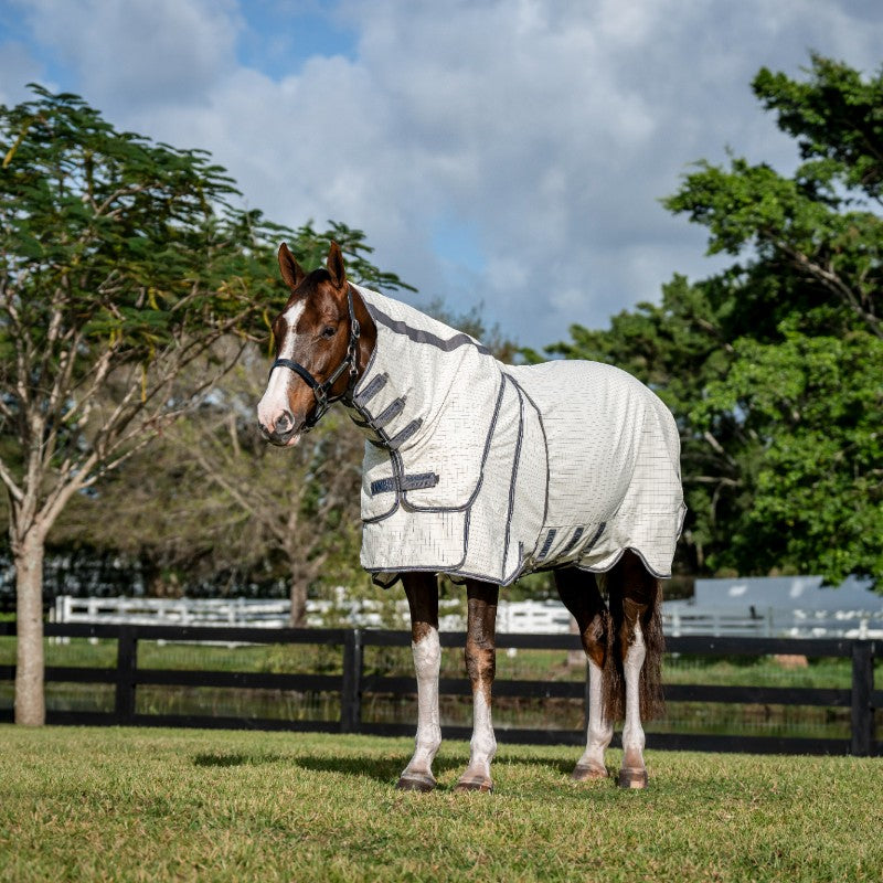 Horseware - Couverture d'extérieur Rambo Optimo Supreme Summer marine check/ thunderstorm grey/ argent 0g