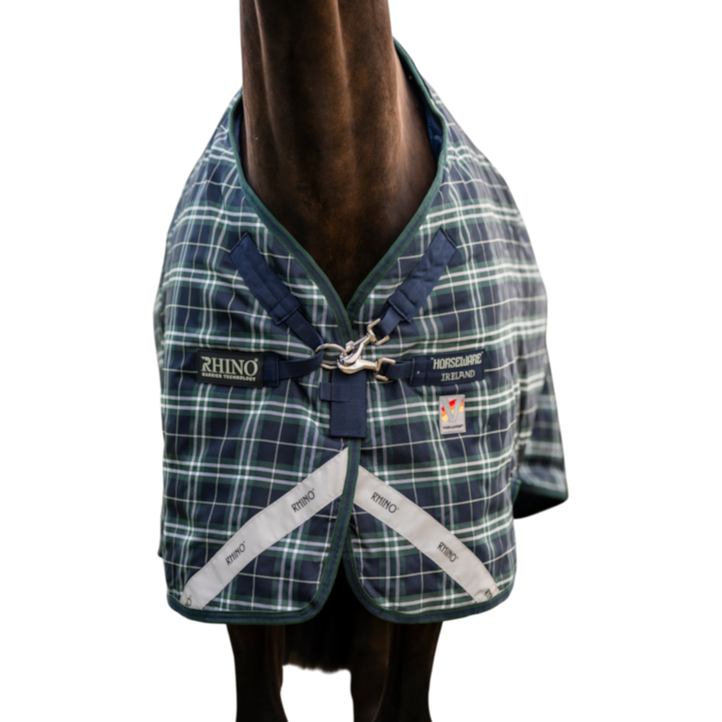 Horseware - Couverture d'extérieur Rhino Plus Turnout VL hunter check/ green/ marine 250g
