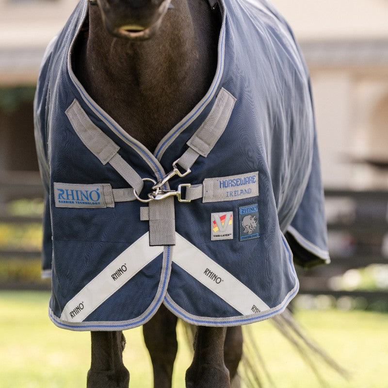 Horseware - Couverture d'extérieur Rhino Turnout VL marine/ titanium grey/ classic blue 250g