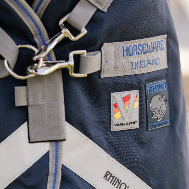 Horseware - Couverture d'extérieur Rhino Turnout VL marine/ titanium grey/ classic blue 250g