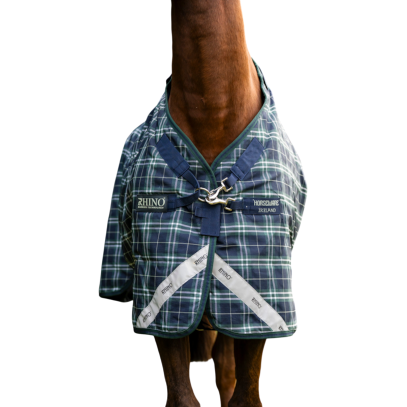 Horseware - Couverture d'extérieur Rhino Plus Turnout hunter check/ green/ marine 0g