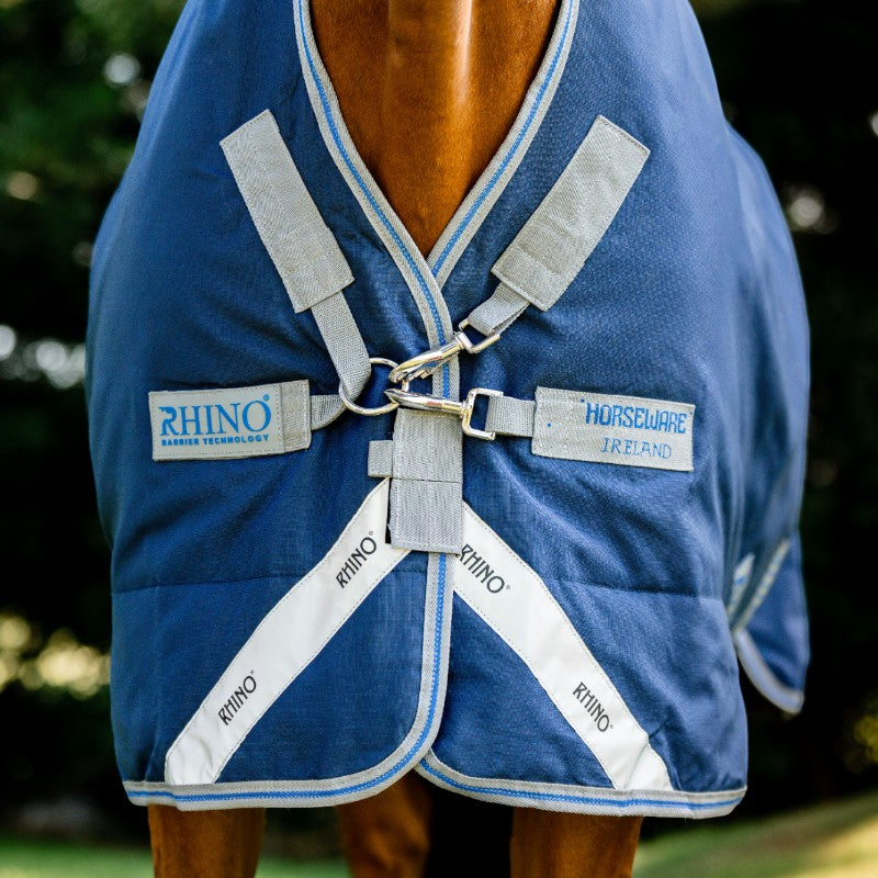 Horseware - Couverture d'extérieur Rhino Wug marine/ titanium grey/ classic blue 250g