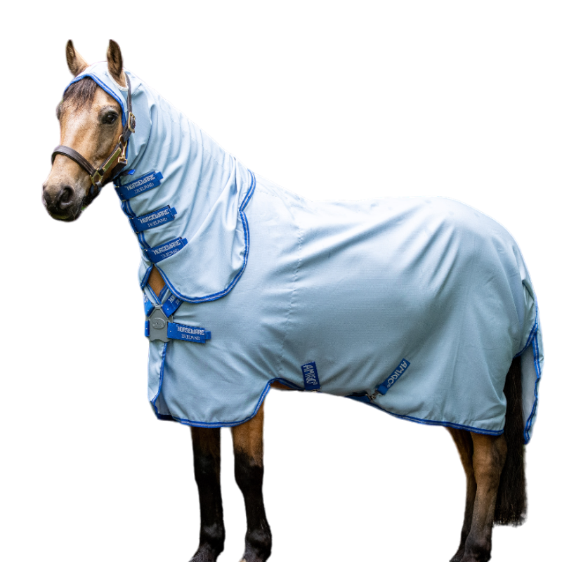 Horseware - Couverture d'extérieur anti-mouches Amigo pony azur blue/ strong blue/ silver