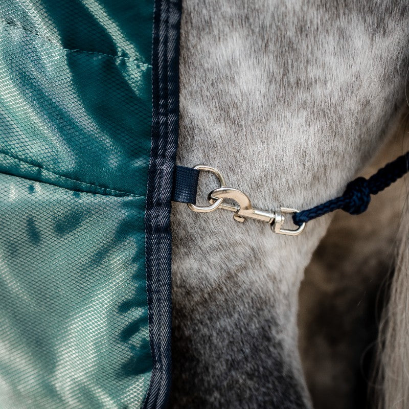 Horseware - Couverture de box Amigo Ripstop Insulator dynasty green/ marine/ argent 200g