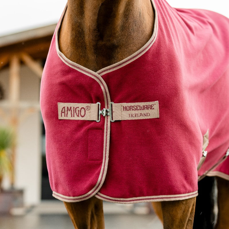 Horseware - Couverture polaire Amigo Fleece Cooler mulberry et taupe 0g