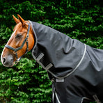 Horseware - Halsdeken Rambo Supreme zwart/ thunderstorm grey/ zilver 250g | - Ohlala