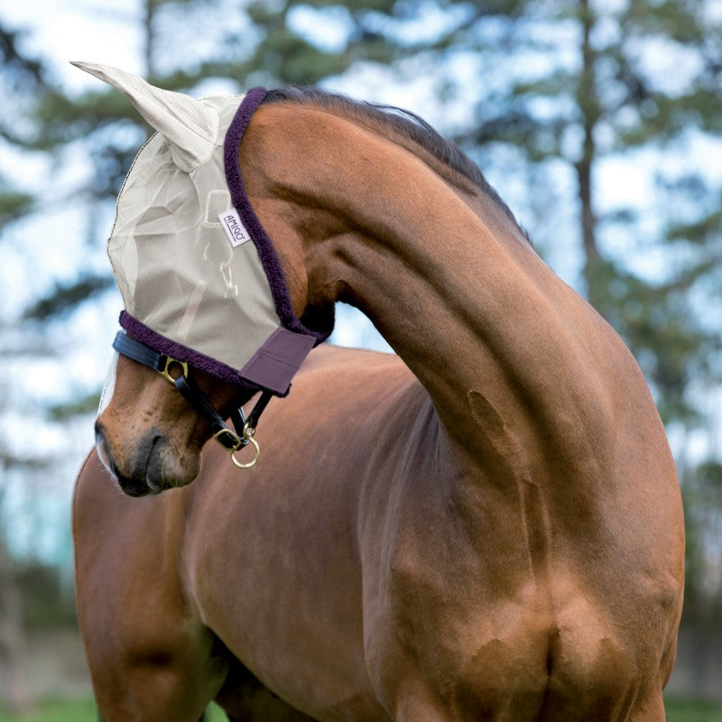 Horseware - Bonnet anti-insectes Amigo Fly Mask argent/ prune | - Ohlala