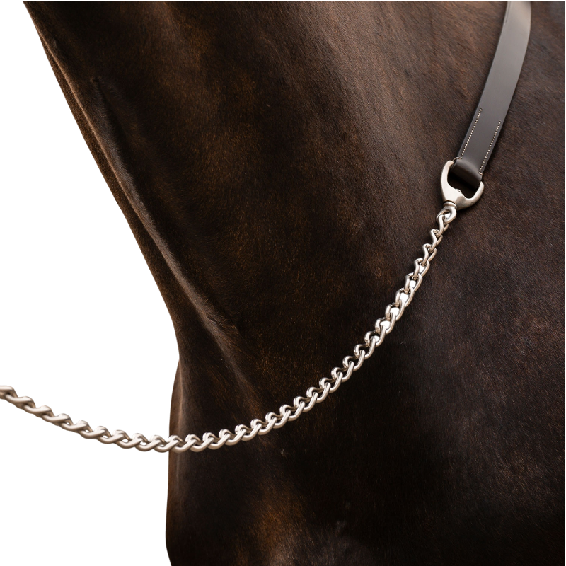 Horseware - Longe en cuir avec chaîne Signature marron