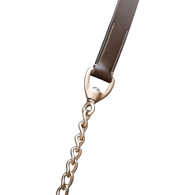Horseware - Longe en cuir avec chaîne Signature marron