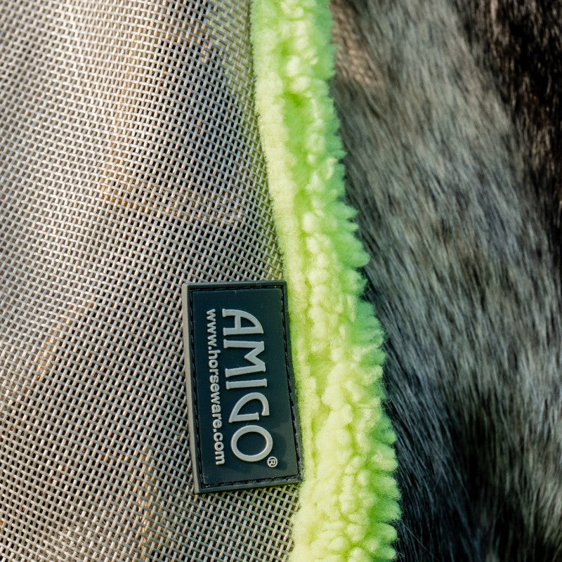 Horseware - Masque anti-mouches Amigo Flymask argent/ lime | - Ohlala