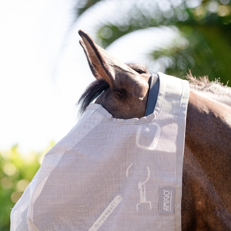 Horseware - Masque anti-mouches No Ears argent/ titanium grey/ argent
