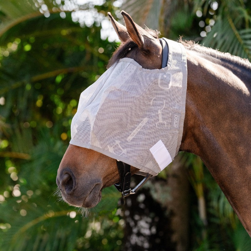 Horseware - Masque anti-mouches No Ears argent/ titanium grey/ argent