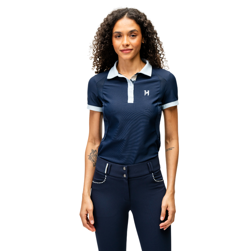 Horseware - Polo manches courtes femme Newmarket marine