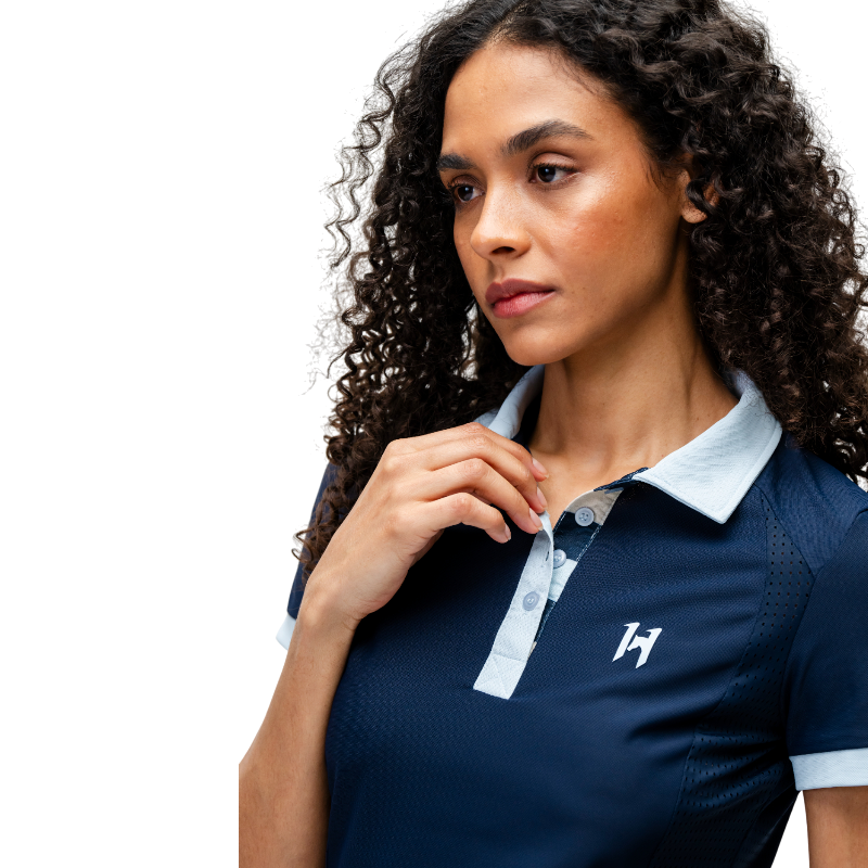 Horseware - Polo manches courtes femme Newmarket marine
