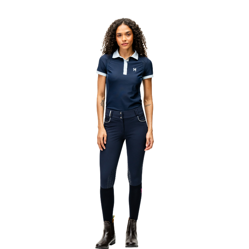 Horseware - Polo manches courtes femme Newmarket marine