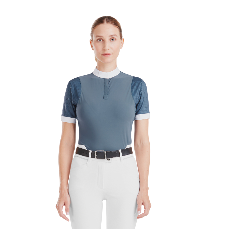 Horse Pilot - Chemise de concours manches courtes femme Aerolight vintage indigo