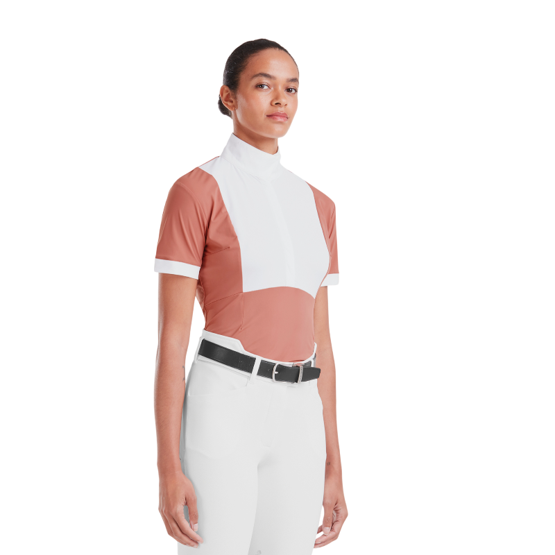 Horse Pilot - Chemise de concours manches courtes femme Monica brick dust