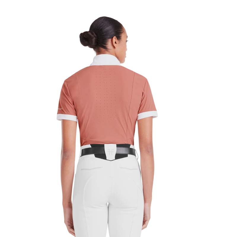 Horse Pilot - Chemise de concours manches courtes femme Monica brick dust
