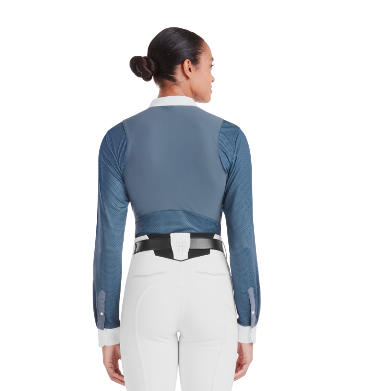 Horse Pilot - Chemise de concours manches longues femme Aerolight vintage indigo