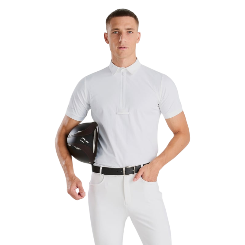 Horse Pilot - Polo de concours manches courtes homme Aeris blanc | - Ohlala