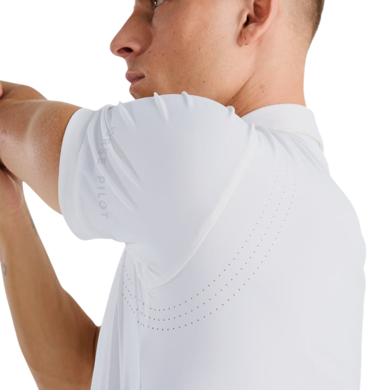 Horse Pilot - Polo de concours manches courtes homme Aeris blanc | - Ohlala