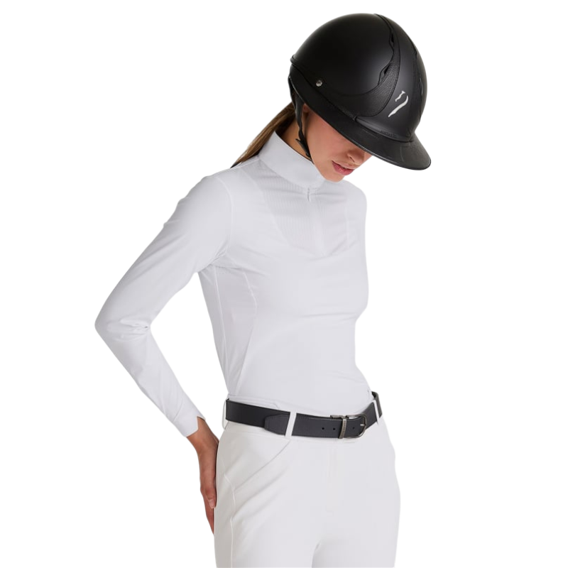 Horse Pilot - Polo de concours manches longues femme Aeris blanc | - Ohlala