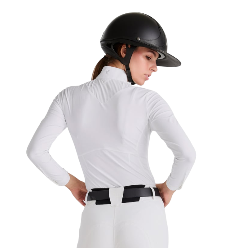 Horse Pilot - Dames wedstrijdpolo lange mouwen Aeris wit | - Ohlala