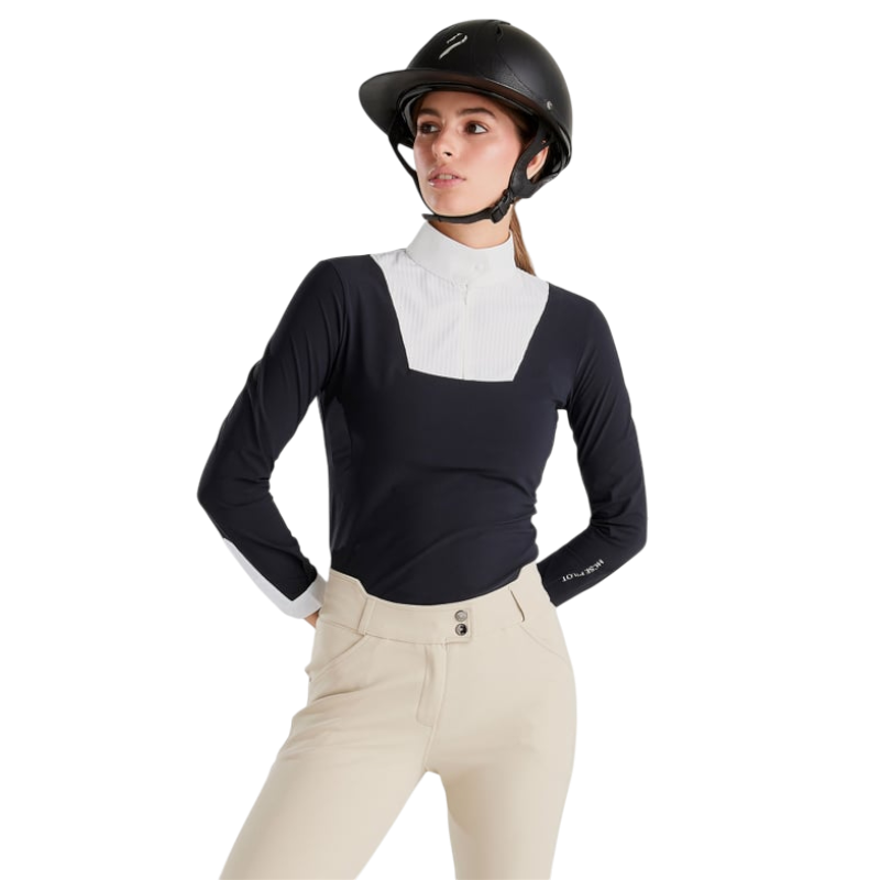 Horse Pilot - Polo de concours manches longues femme Aeris noir | - Ohlala