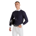 Horse Pilot - Heren wedstrijdpolo lange mouwen Aeris dark night | - Ohlala