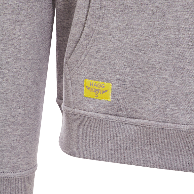 Hagg - Sweat à capuche homme gris/ jaune