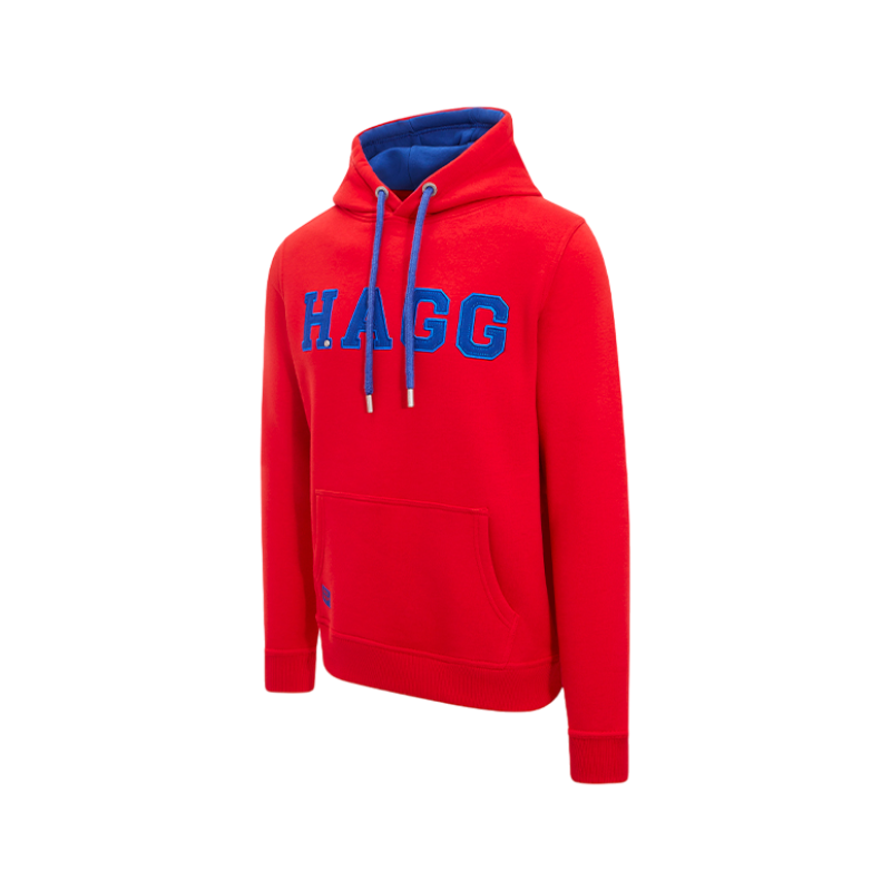 Hagg - Sweat à capuche homme rouge/ bleu roi