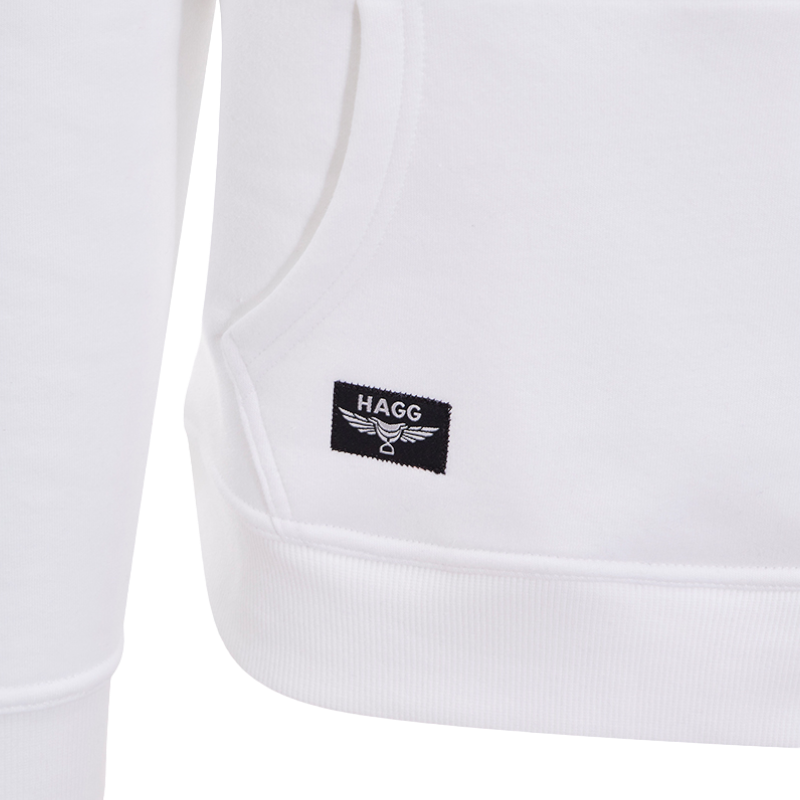 Hagg - Sweat à capuche homme blanc/ noir