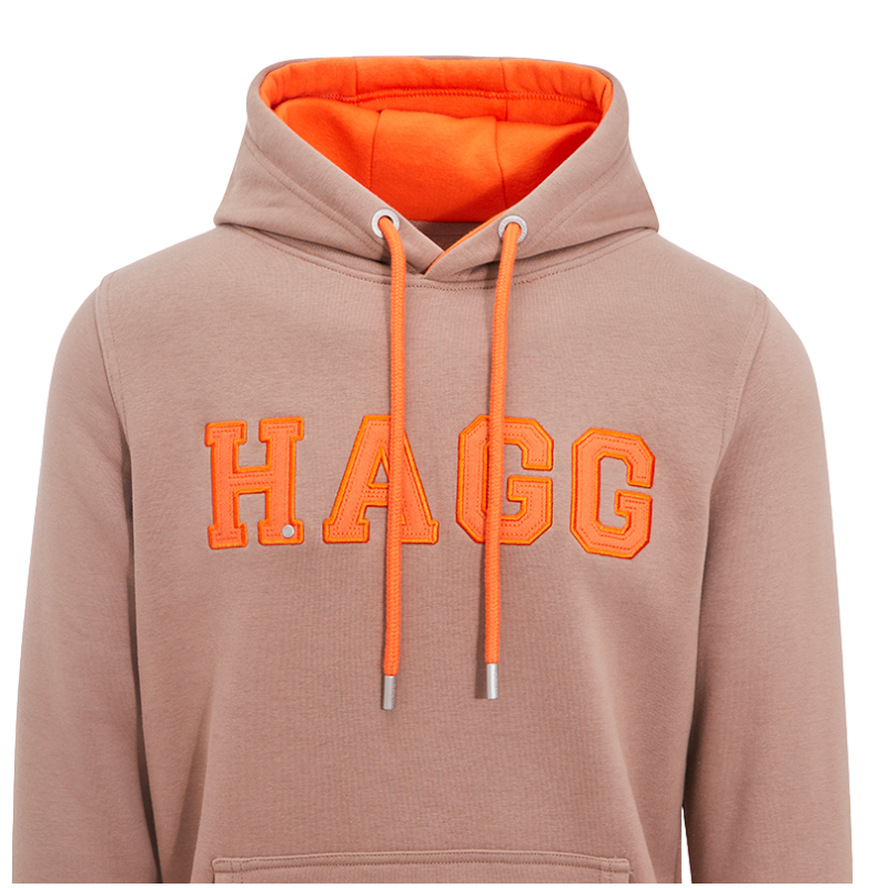 Hagg - Sweat à capuche femme marron glacé/ orange