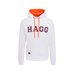 Hagg - Sweat à capuche homme blanc/ orange/ bleu roi | - Ohlala