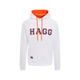 Hagg - Sweat à capuche homme blanc/ orange/ bleu roi | - Ohlala