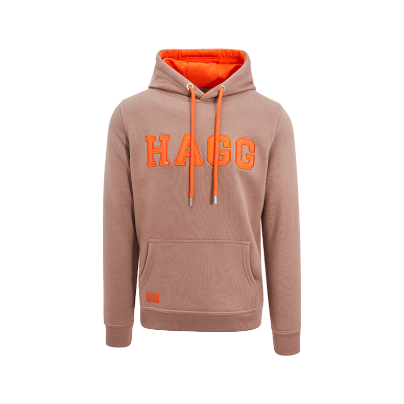 Hagg - Sweat à capuche homme marron glacé/ orange