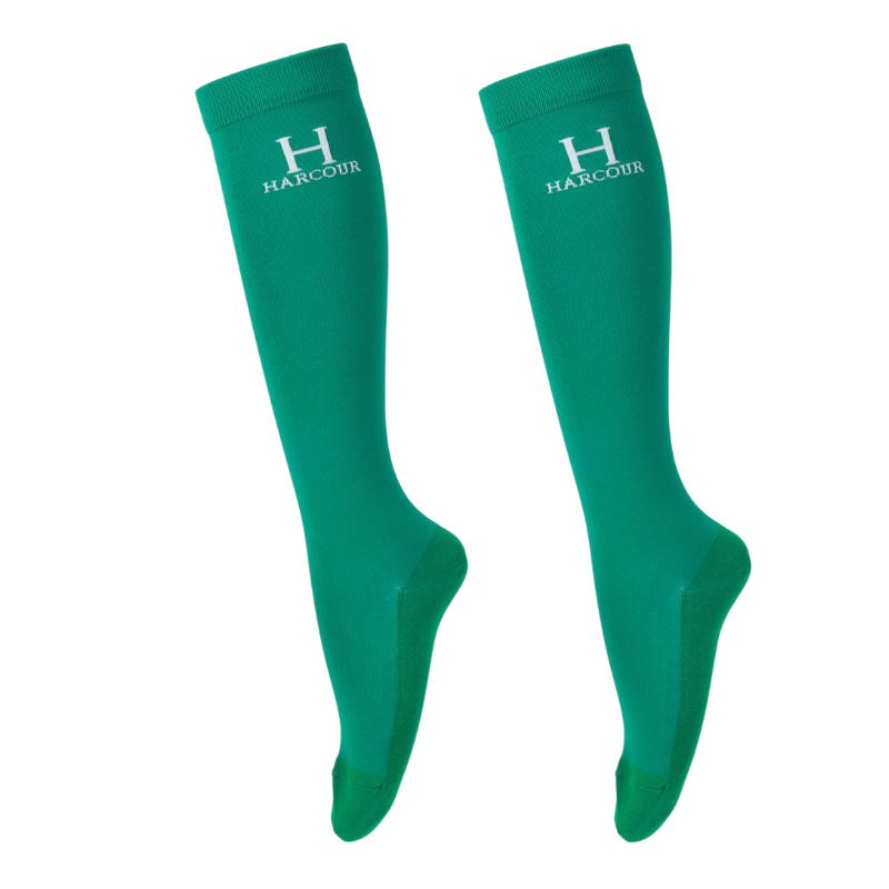 Harcour - Chaussettes d'équitation Badminton emerald green