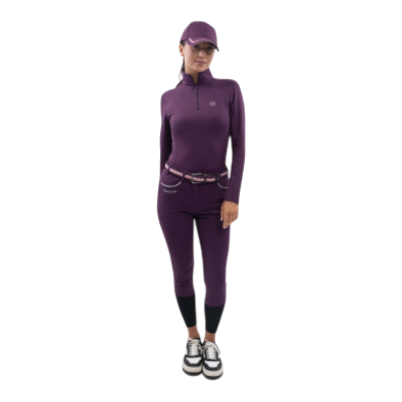 Harcour - Pantalon d'équitation polaire femme Jaipur figue