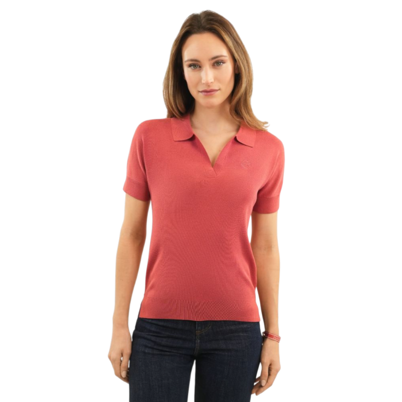 Harcour - Polo manches courtes femme Babeth pamplemousse | - Ohlala