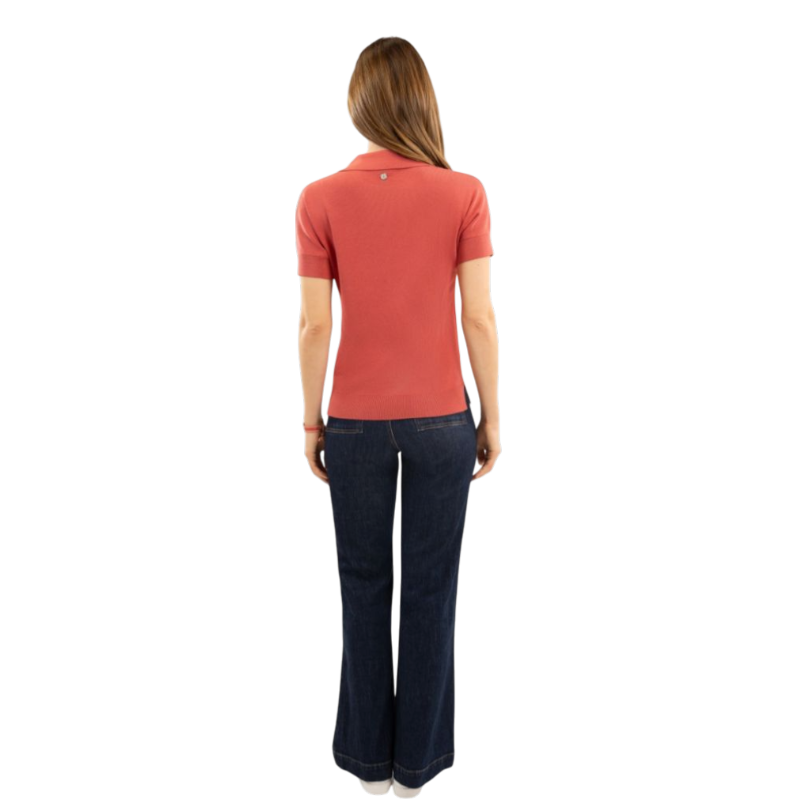 Harcour - Polo manches courtes femme Babeth pamplemousse | - Ohlala