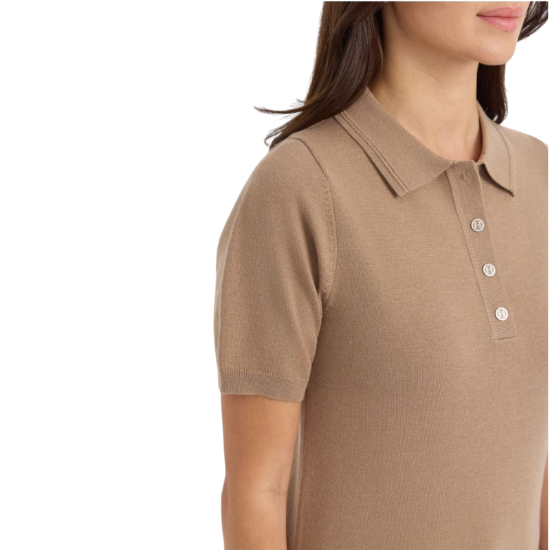 Harcour - Polo manches courtes femme Cherry moka