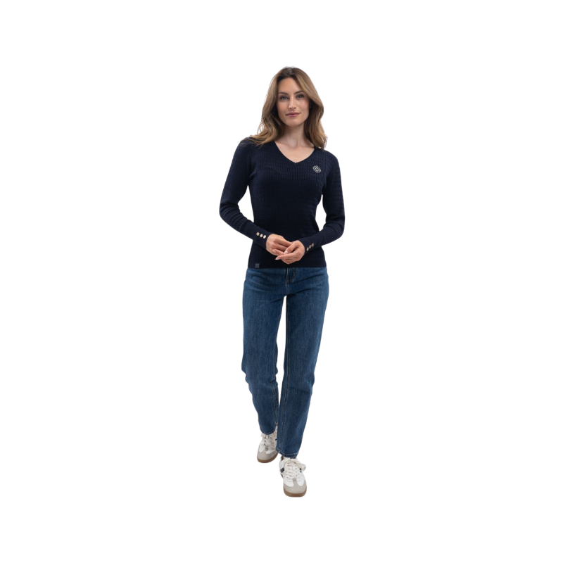 Harcour - Pull femme Antoinette marine Harcour x Versailles