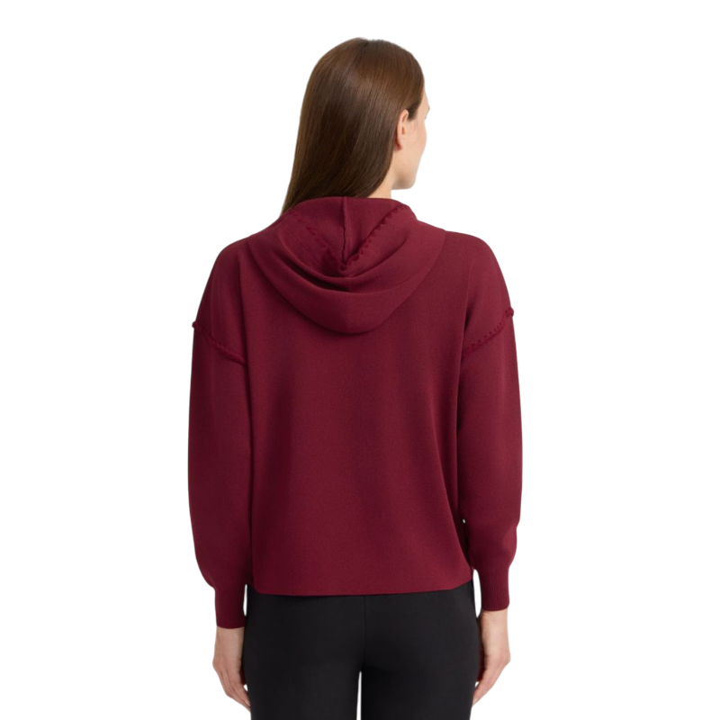 Harcour - Sweat à capuche manches longues femme Plume bordeaux
