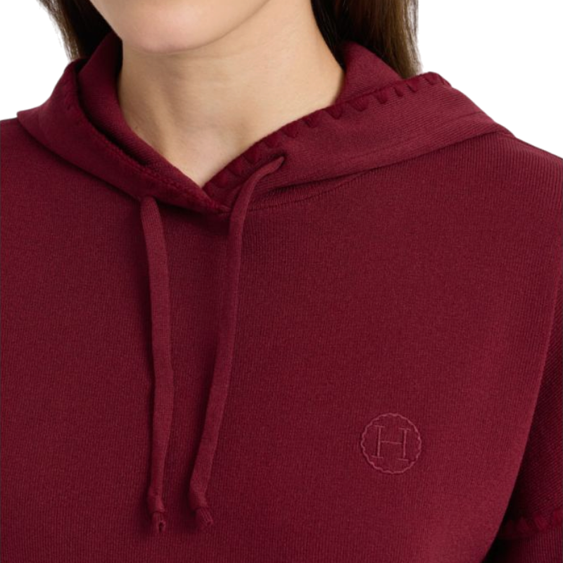 Harcour - Sweat à capuche manches longues femme Plume bordeaux