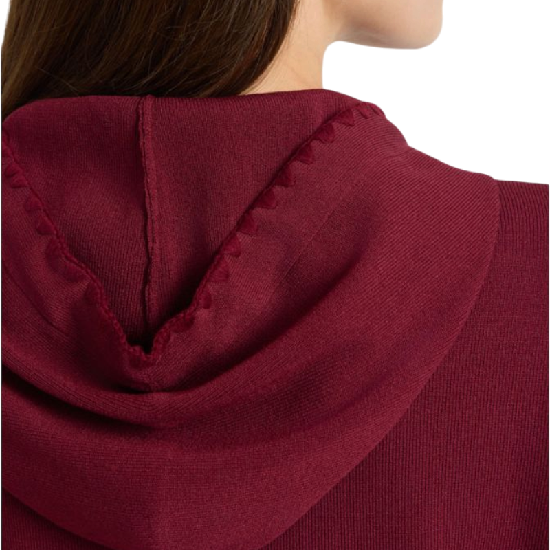 Harcour - Sweat à capuche manches longues femme Plume bordeaux