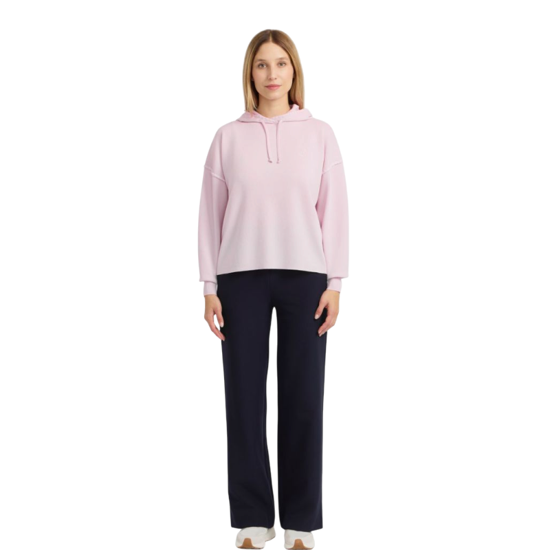 Harcour - Sweat à capuche manches longues femme Plume rose poudré
